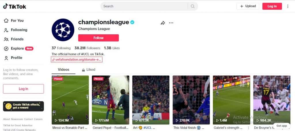 championsleague on tiktok