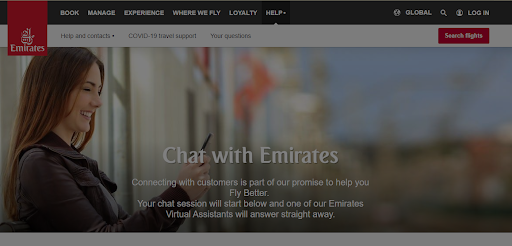 chat with emirates