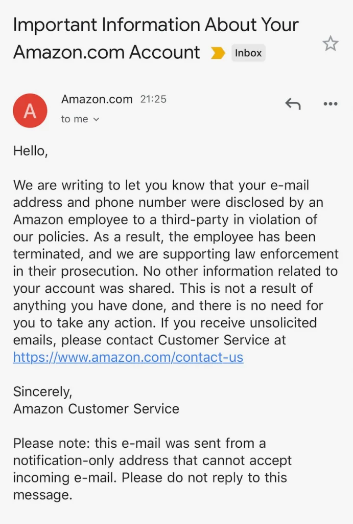 amazon email